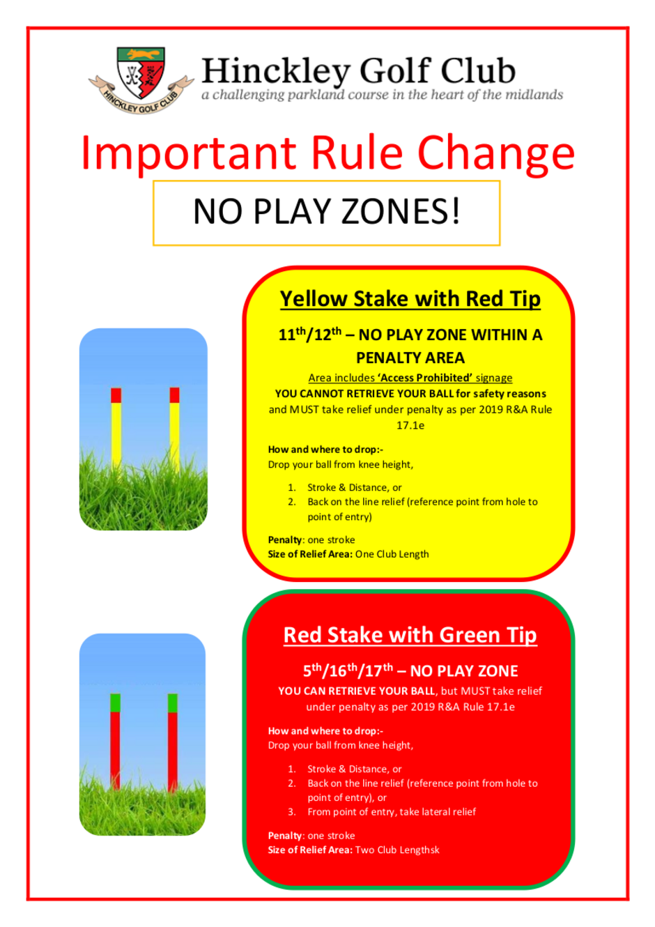 Local Rules Documents Hinckley Golf Club & Event Venue